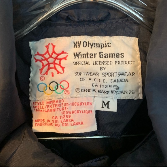 Vintage Olympics '88 Blue Windbreaker Lightweight Water-Resistant Jacket M - Picture 3 of 10